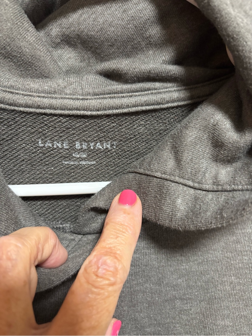 Lane Bryant Game Day Hooded Pullover Sweatshirt - Gray Brown - Picture 3 of 8